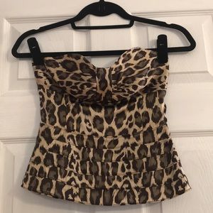 Arden B leopard strapless top size xs